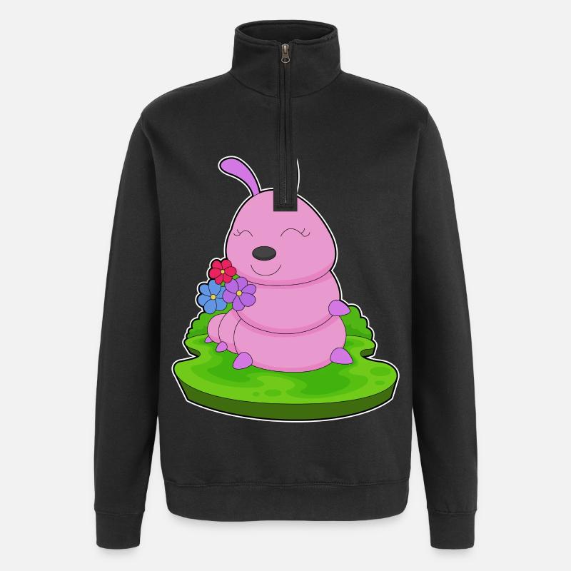 Raupe Blumen - Quarter-Zip-Sweatshirt - Schwarz