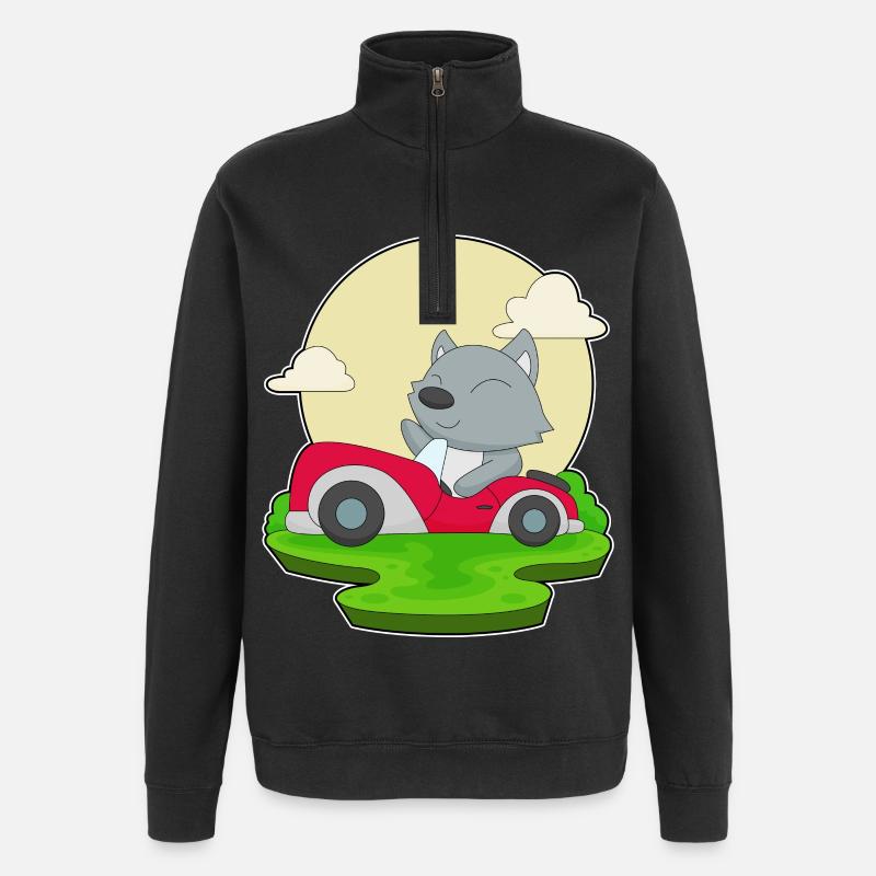 Voiture Cat - Sweat à zip 1/4 - noir
