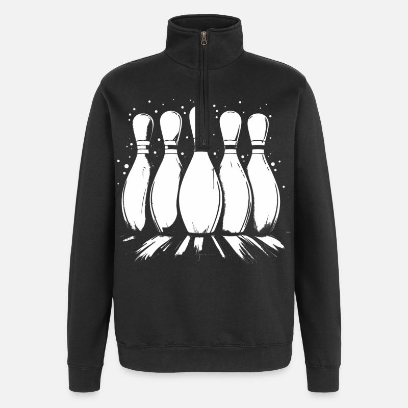 Quilles de bowling - Sweat à zip 1/4 - noir