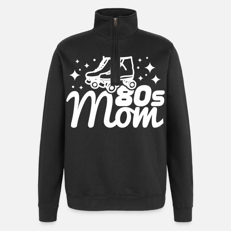 Maman des années 80 - Sweat à zip 1/4 - noir