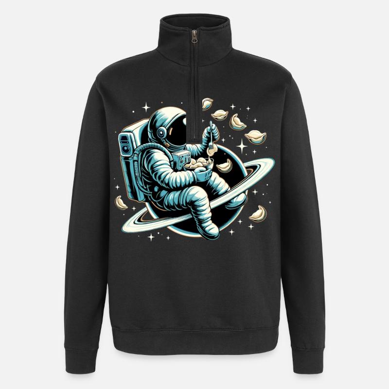 Wareniki Astronaut lecker Geschenk - Quarter-Zip-Sweatshirt - Schwarz