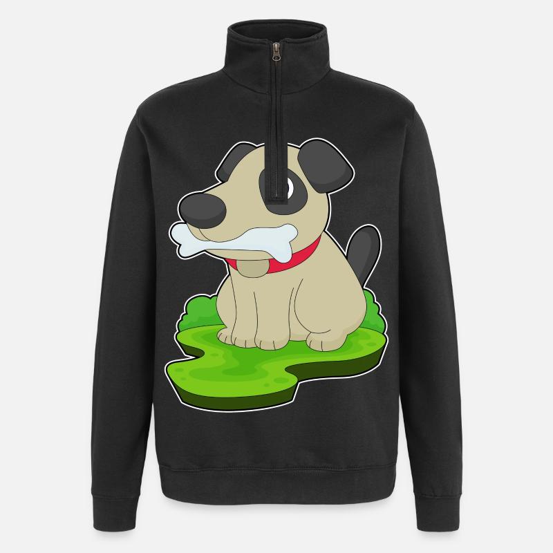 Dog Bones - Quarter-Zip Sweatshirt - black
