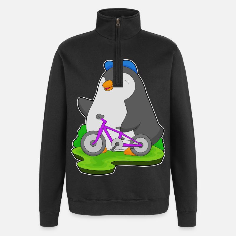 Vélo pingouin - Sweat à zip 1/4 - noir