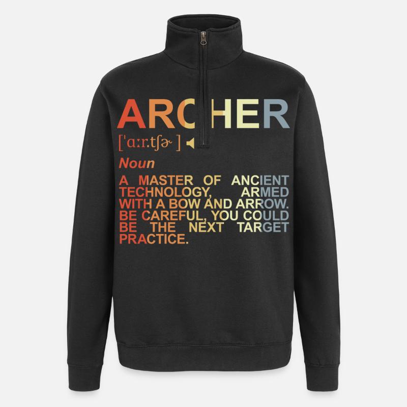 Bogenschütze Begriffserklärung - Quarter-Zip-Sweatshirt - Schwarz