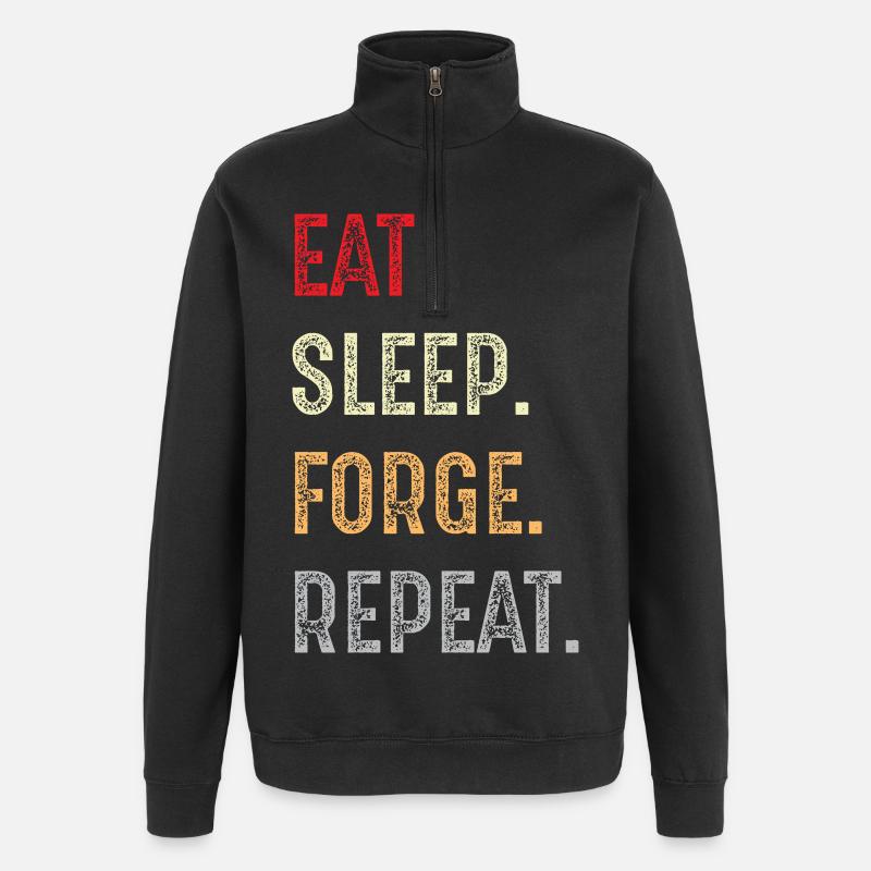 eat sleep forge repeat - Sweat à zip 1/4 - noir
