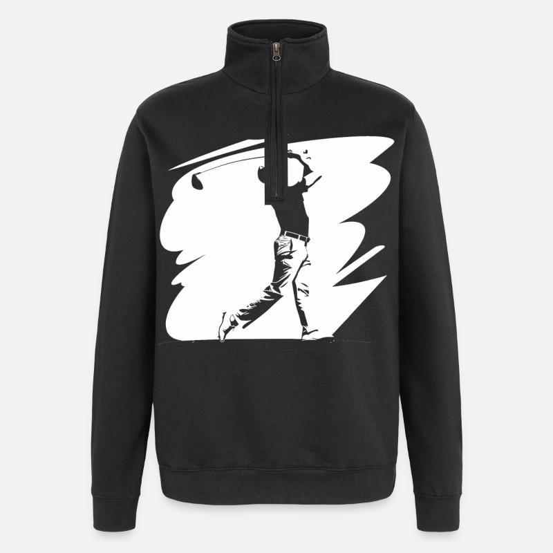 Golfer Skizze - Quarter-Zip-Sweatshirt - Schwarz