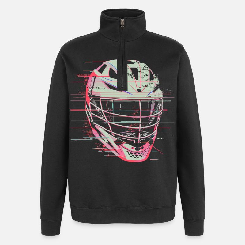 Lacrosse Helmet Graphic - Quarter-Zip Sweatshirt - black