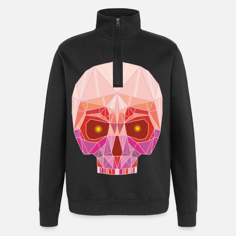 Rubin-Schädel - Quarter-Zip-Sweatshirt - Schwarz