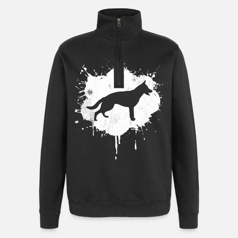 Chien de berger - Sweat à zip 1/4 - noir