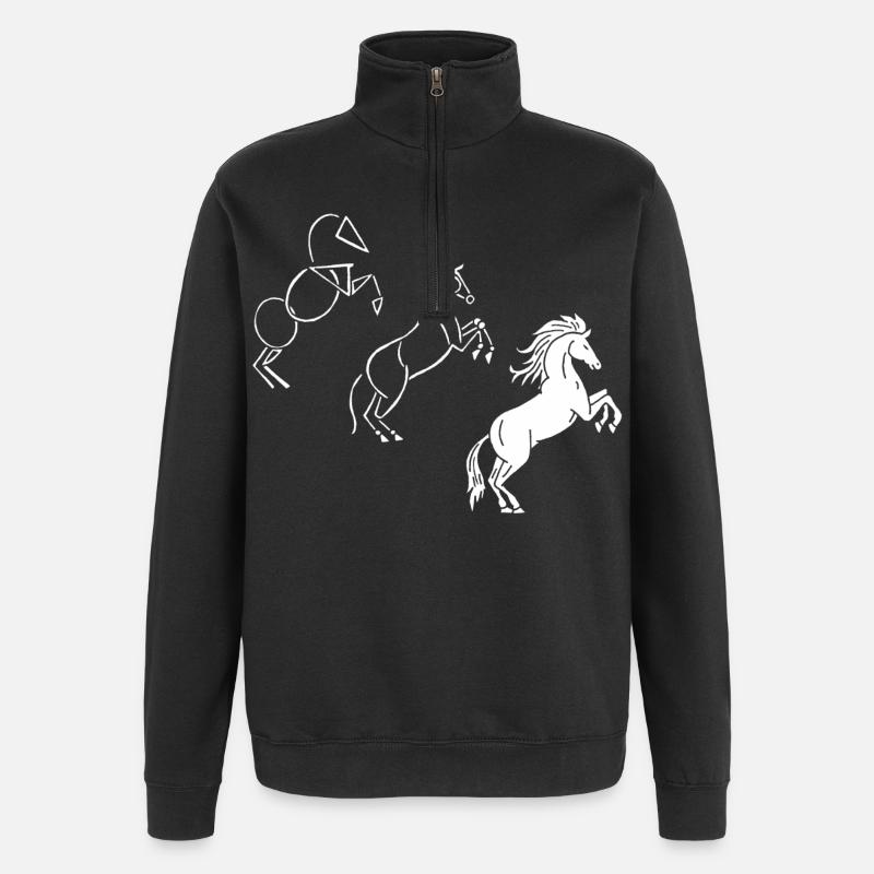 Dessine-moi un cheval blanc - Sweat à zip 1/4 - noir