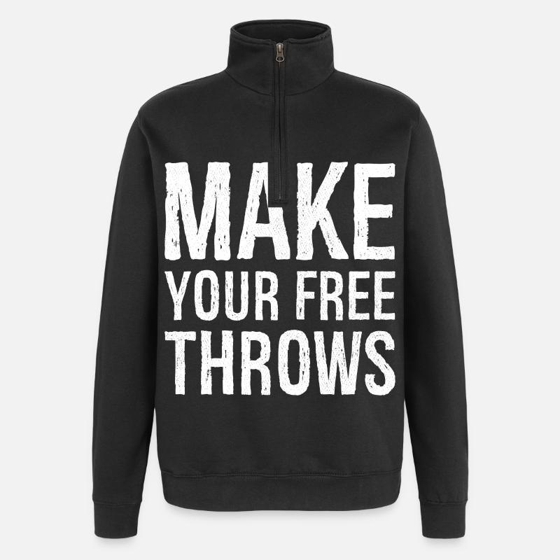 Machen Sie Ihre Freiwürfe - Quarter-Zip-Sweatshirt - Schwarz