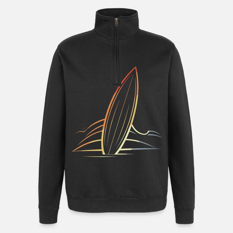 Planche de surf - Sweat à zip 1/4 - noir