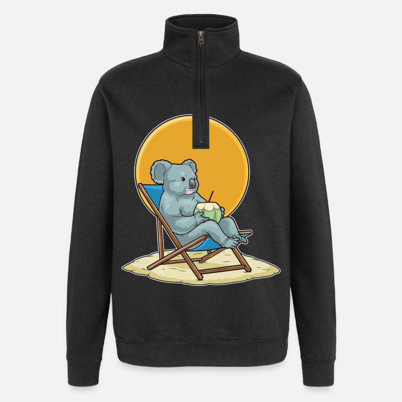 Chaise longue d’été Koala - Sweat à zip 1/4 - noir
