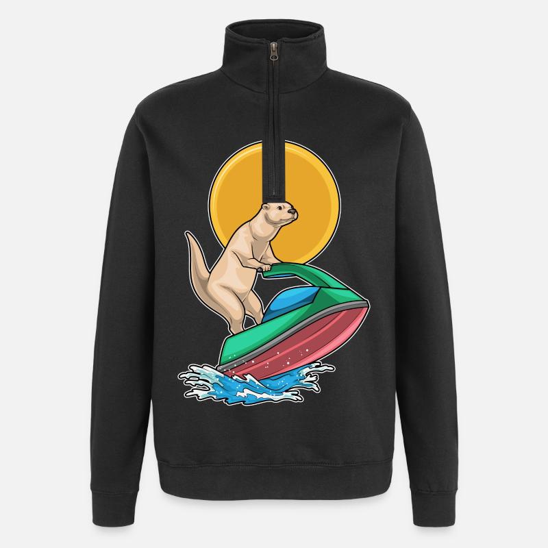 Otter Sommer Jetski - Quarter-Zip-Sweatshirt - Schwarz