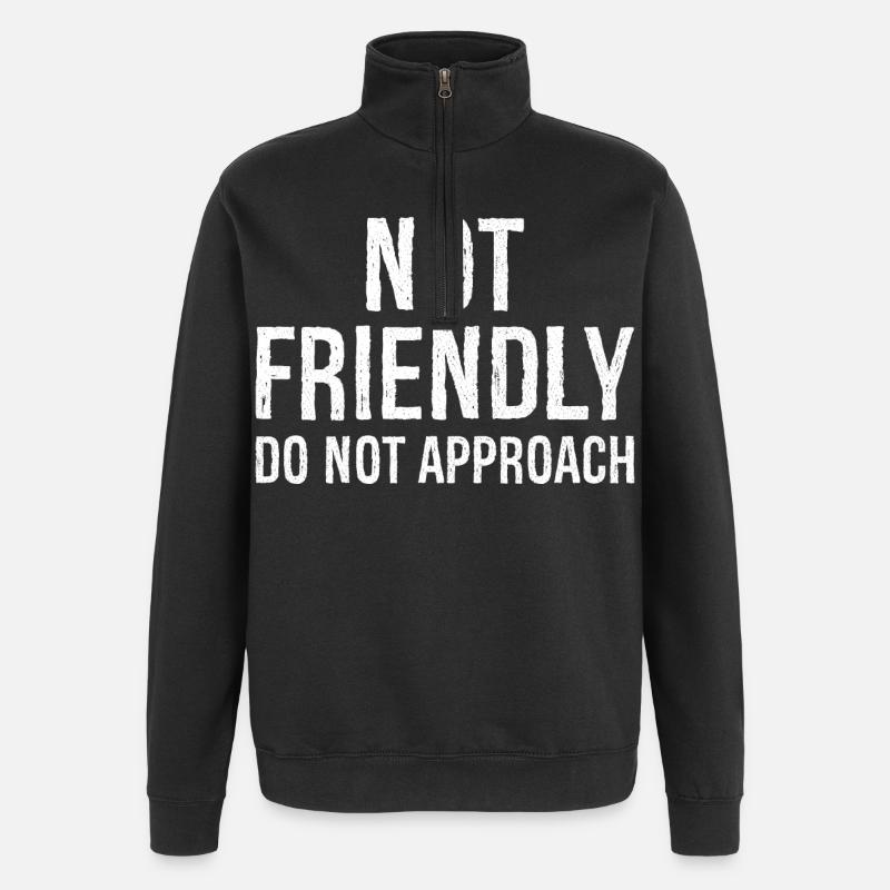 nicht freundlich nicht annähern - Quarter-Zip-Sweatshirt - Schwarz