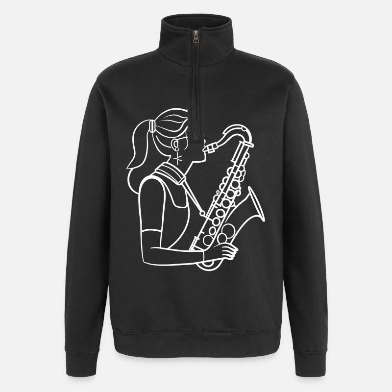 Saxophone player - Quarter-Zip Sweatshirt - black