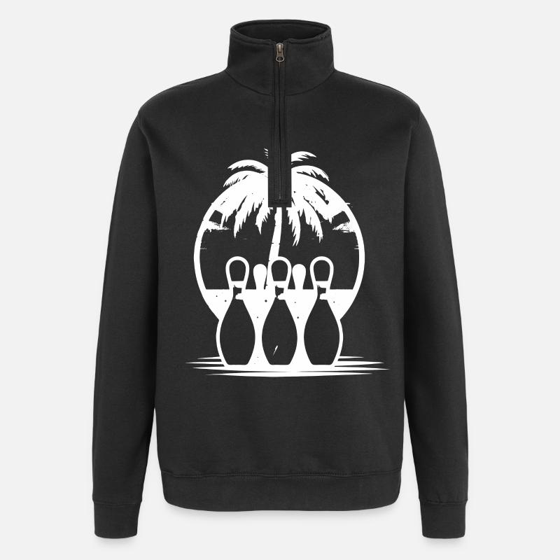Bowling Graphics - Quarter-Zip Sweatshirt - black