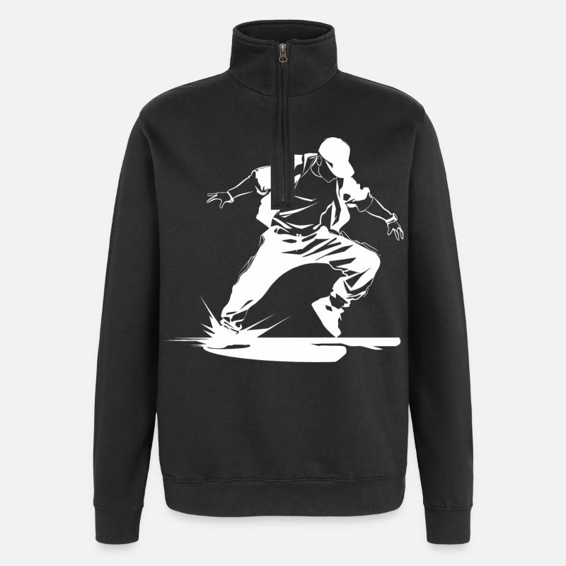 B-Boy Skizze - Quarter-Zip-Sweatshirt - Schwarz