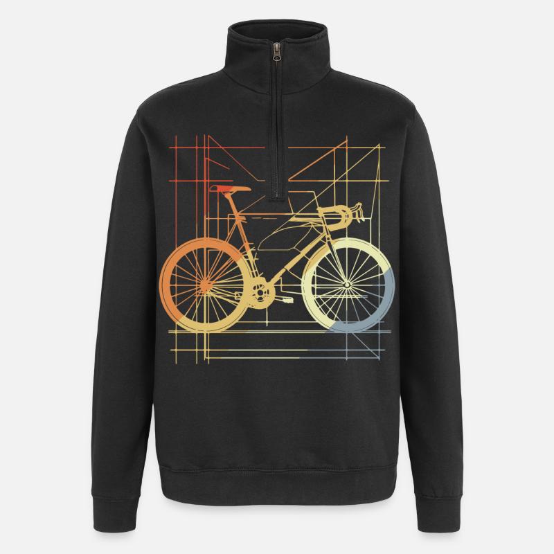 Bicycle Drawing Retro - Quarter-Zip Sweatshirt - black