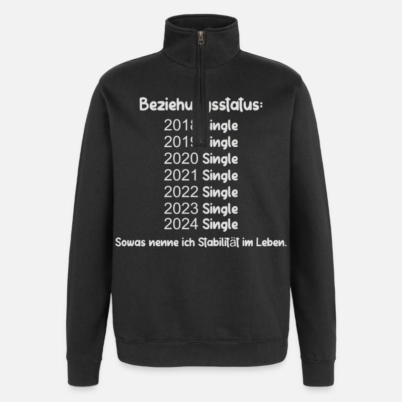 Statut de la relation Célibataire - Sweat à zip 1/4 - noir