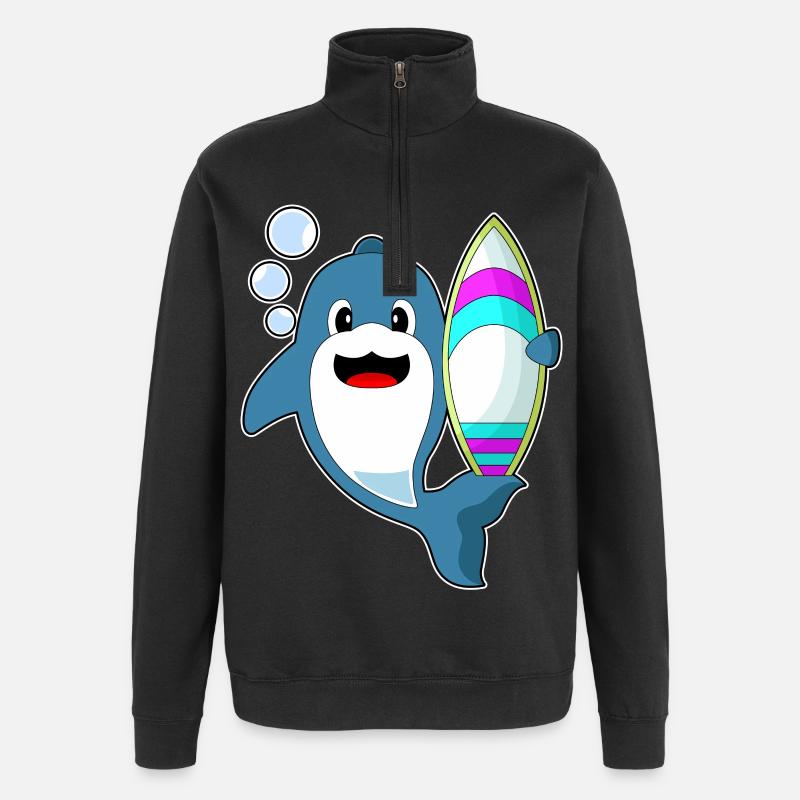 Planche de surf Dolphin Surfer - Sweat à zip 1/4 - noir