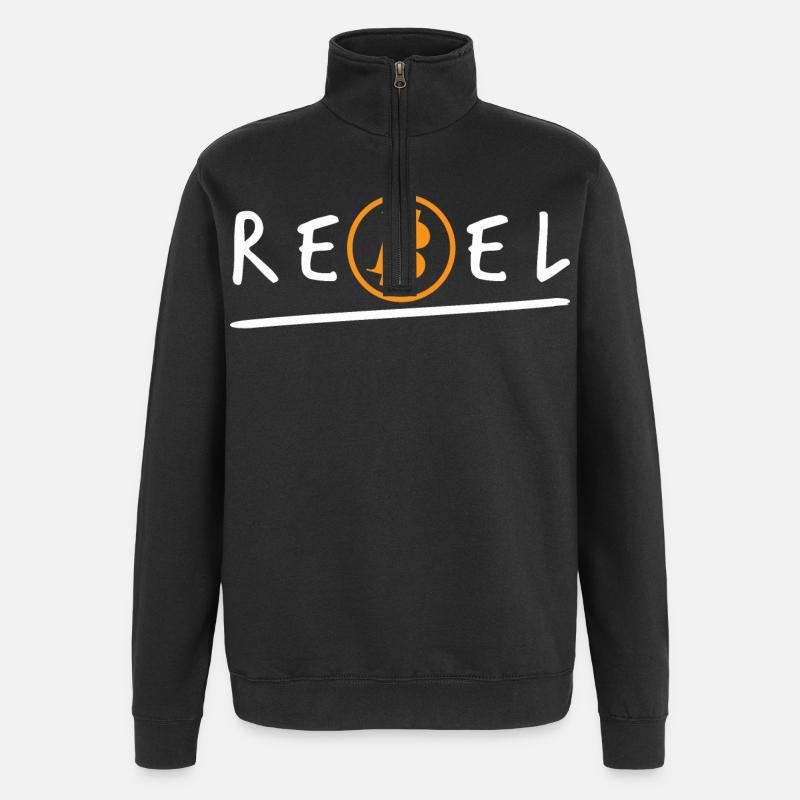 Bitcoin Rebel Crypto BTC - Sweat à zip 1/4 - noir