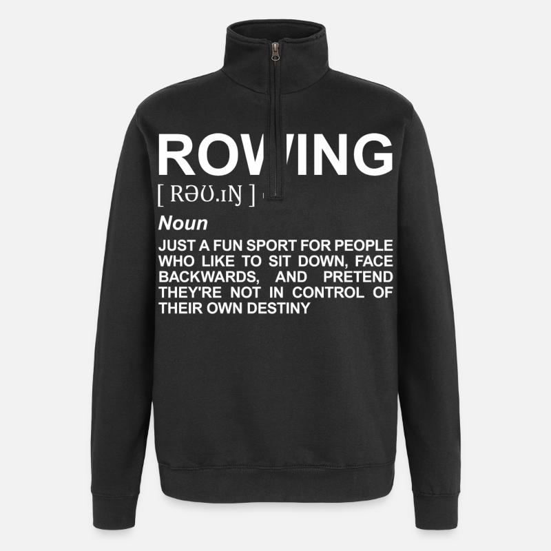 Rudern Wörterbuch - Quarter-Zip-Sweatshirt - Schwarz
