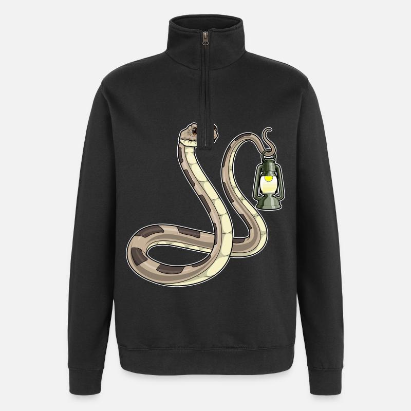 Schlange Laterne - Quarter-Zip-Sweatshirt - Schwarz