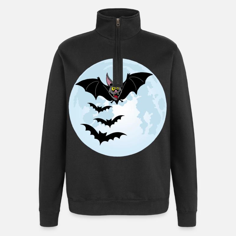 Bats, Vampires and the Moon - Quarter-Zip Sweatshirt - black
