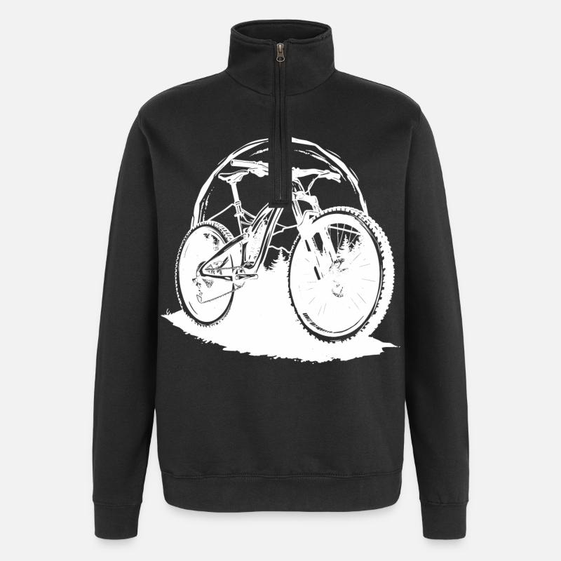 Illustration de VTT - Sweat à zip 1/4 - noir
