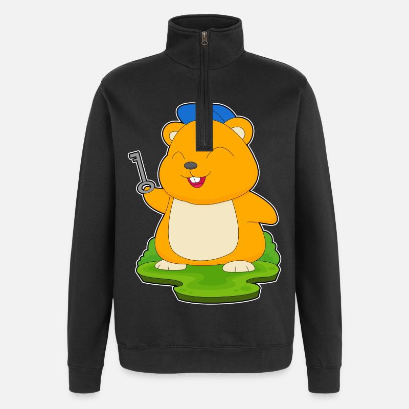 Clé du hamster - Sweat à zip 1/4 - noir
