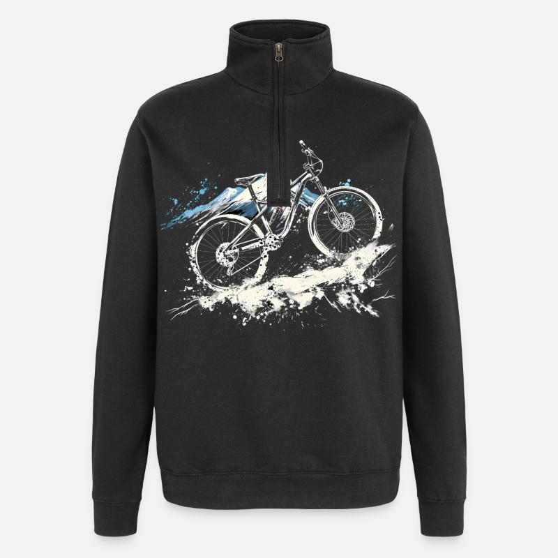 Illustration de VTT - Sweat à zip 1/4 - noir