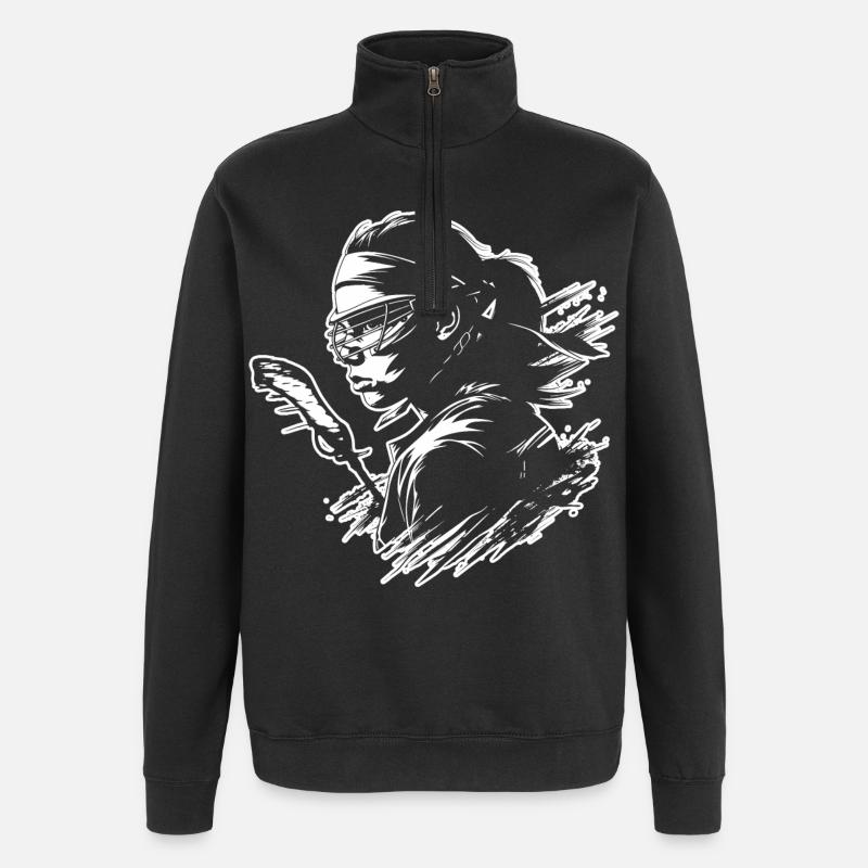 Joueur de crosse - Sweat à zip 1/4 - noir