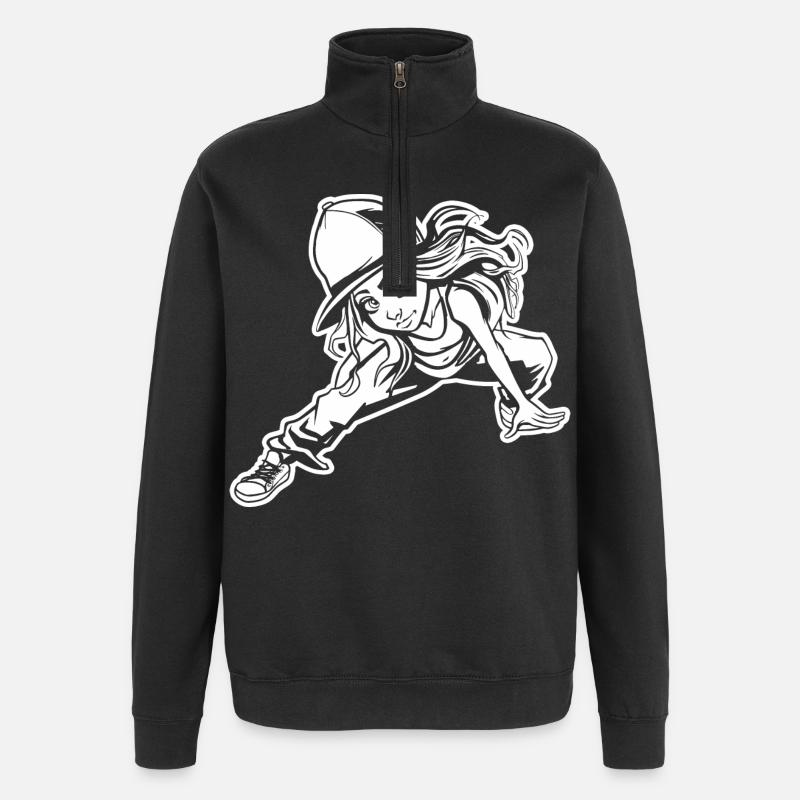 Breakdancer - Sweat à zip 1/4 - noir