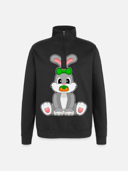 Bunny Baby Pacifier - Quarter-Zip Sweatshirt - black