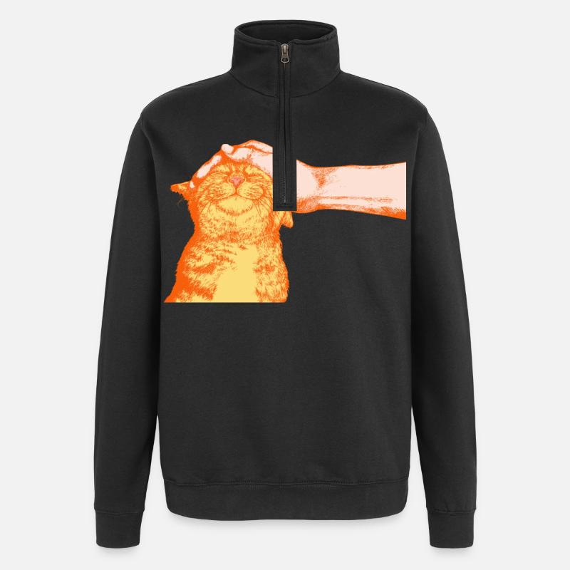 LE CHAT HEUREUX - Sweat à zip 1/4 - noir