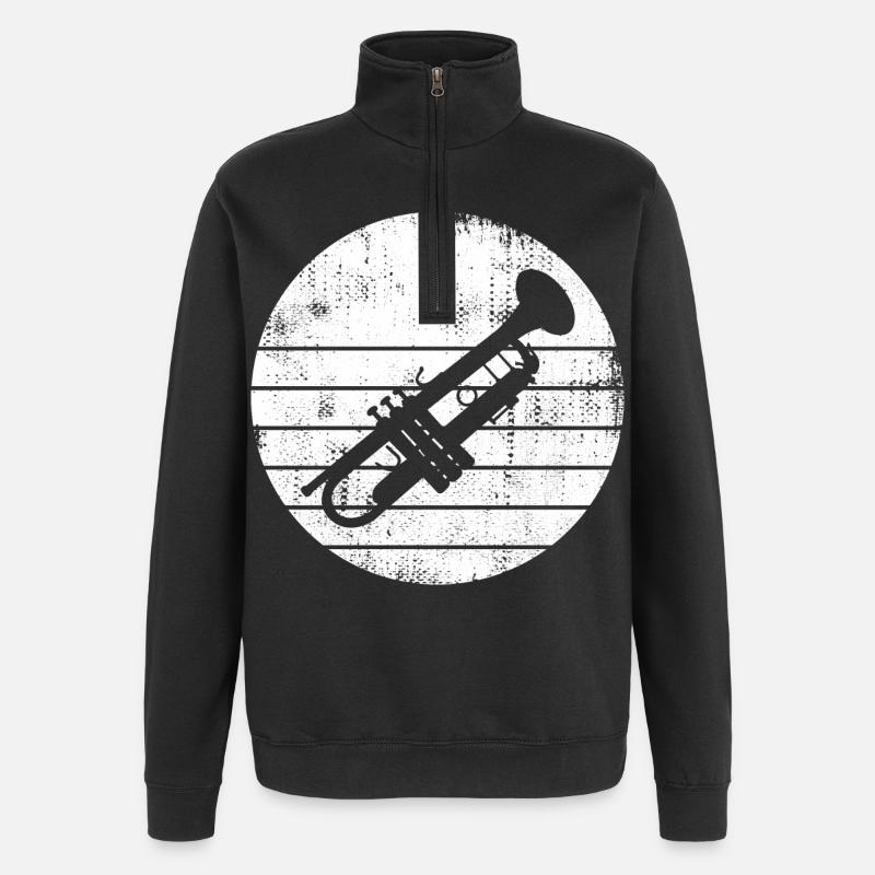 Croquis de trompette - Sweat à zip 1/4 - noir