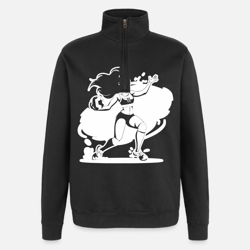 Volleyball Player Comic Look - Quarter-Zip Sweatshirt - black