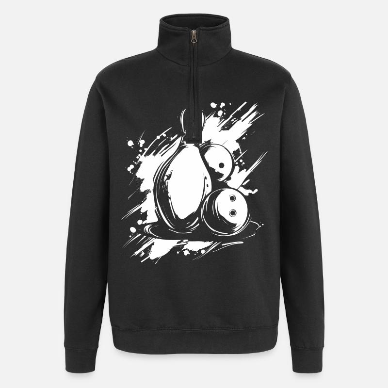 Graphiques de bowling - Sweat à zip 1/4 - noir