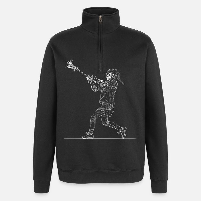 Joueur de crosse - Sweat à zip 1/4 - noir