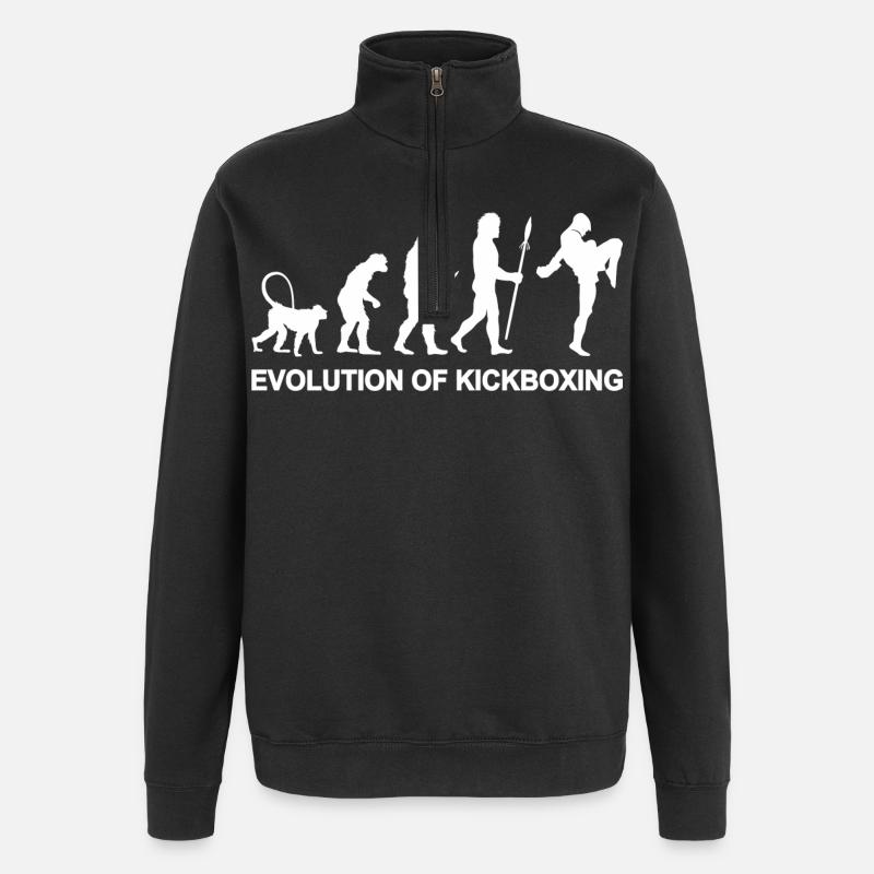 Entwicklung des Kickboxens - Quarter-Zip-Sweatshirt - Schwarz