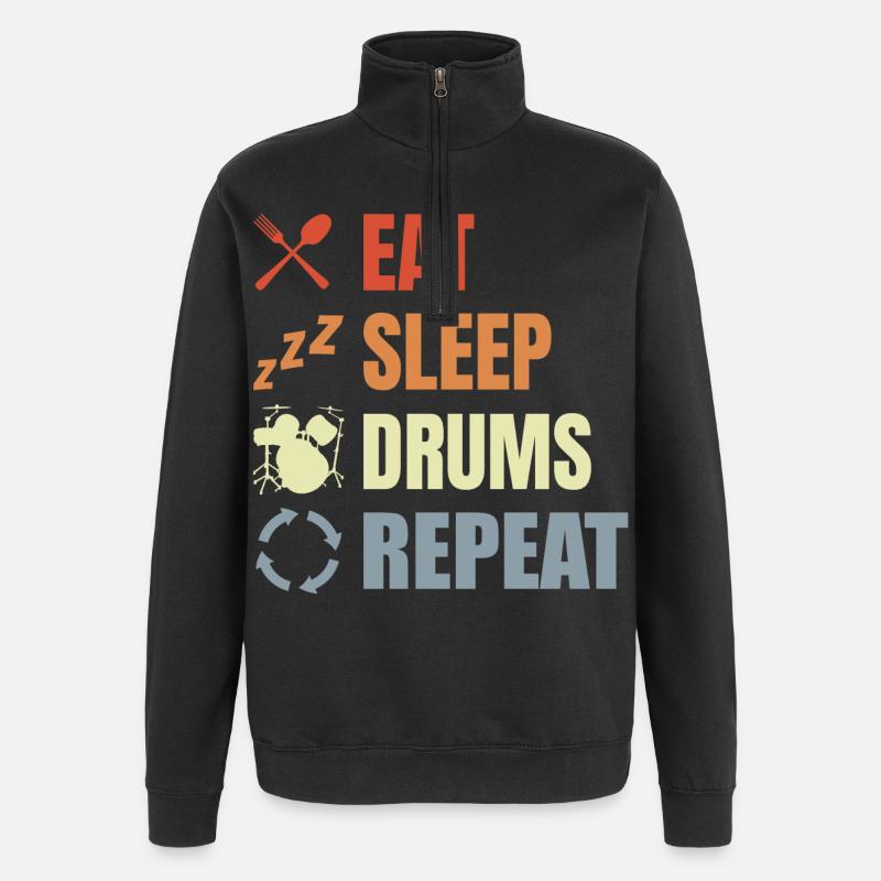 Routine de tambour - Sweat à zip 1/4 - noir