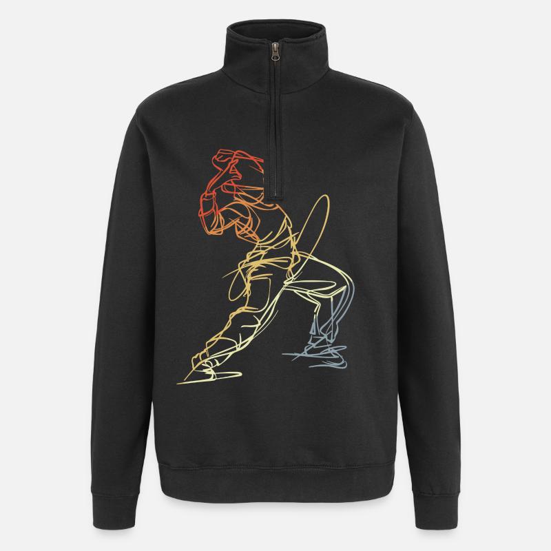 Breakdancer Sketch - Quarter-Zip Sweatshirt - black