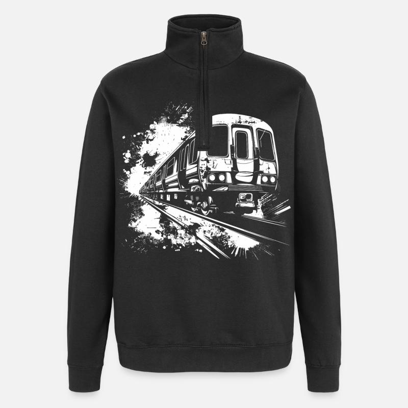 Zug Farbklecks - Quarter-Zip-Sweatshirt - Schwarz
