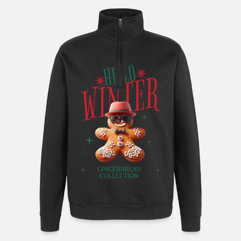 Lebkuchen Collection - Quarter-Zip-Sweatshirt - Schwarz