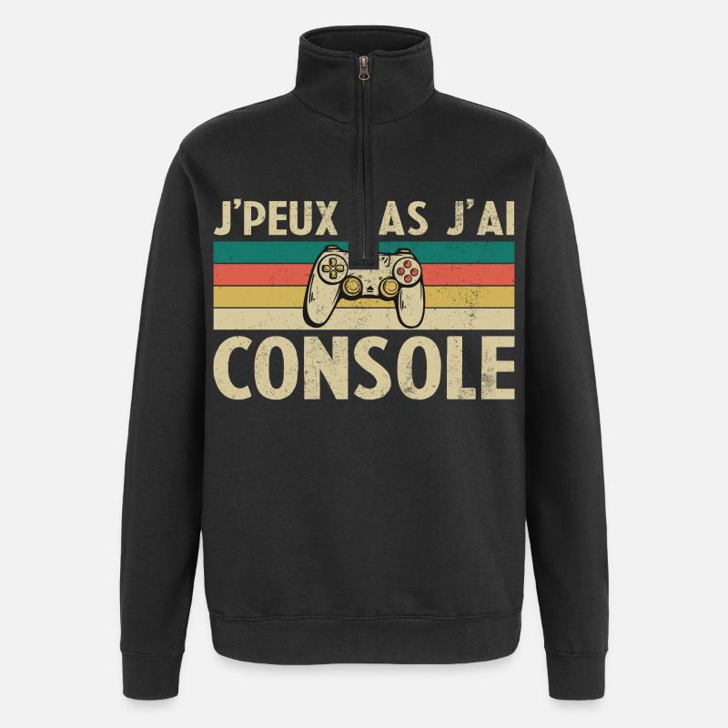 I can't I have Console - Quarter-Zip Sweatshirt - black
