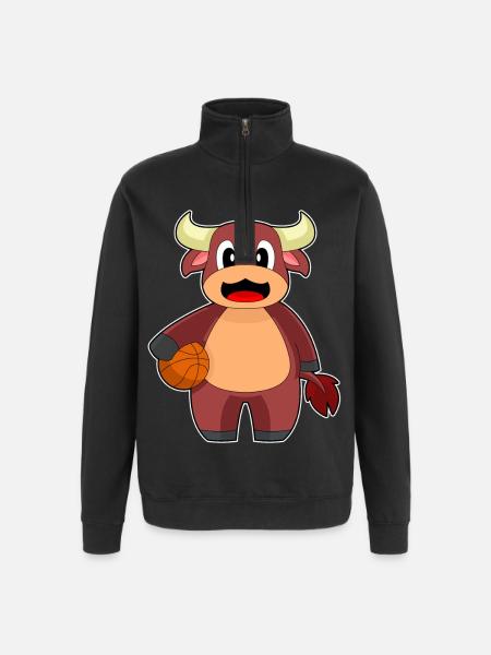 Taurus Basketball Player Basketball - Quarter-Zip Sweatshirt - black