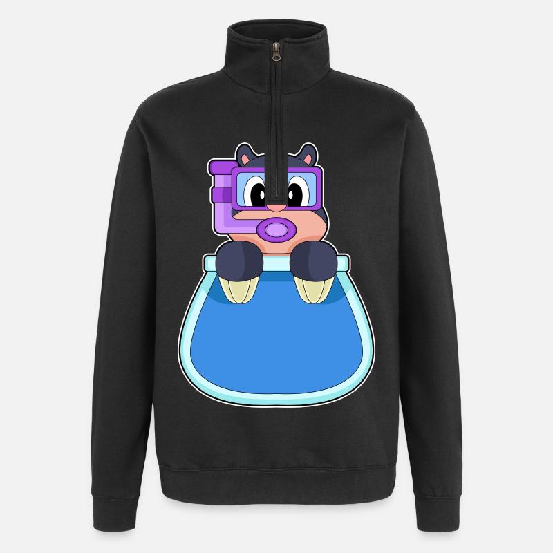 Mole Aquarium - Quarter-Zip Sweatshirt - black