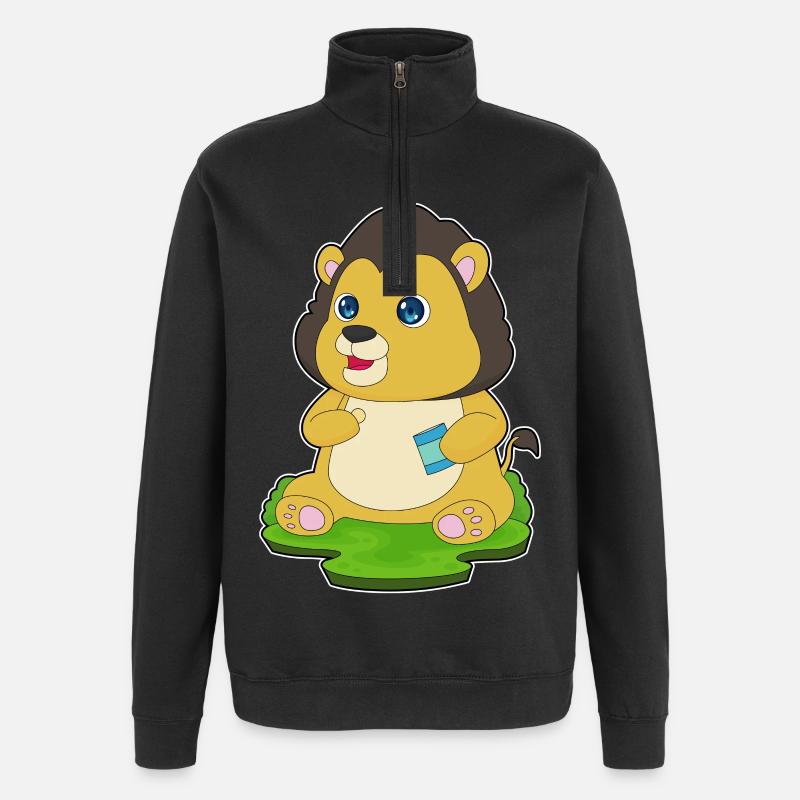Croustilles Lion - Sweat à zip 1/4 - noir