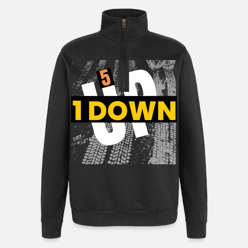 1 en bas 5 en haut - Sweat à zip 1/4 - noir